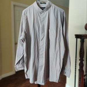 Blacker By Stanley Blacker Band Collar Gray Shirt
